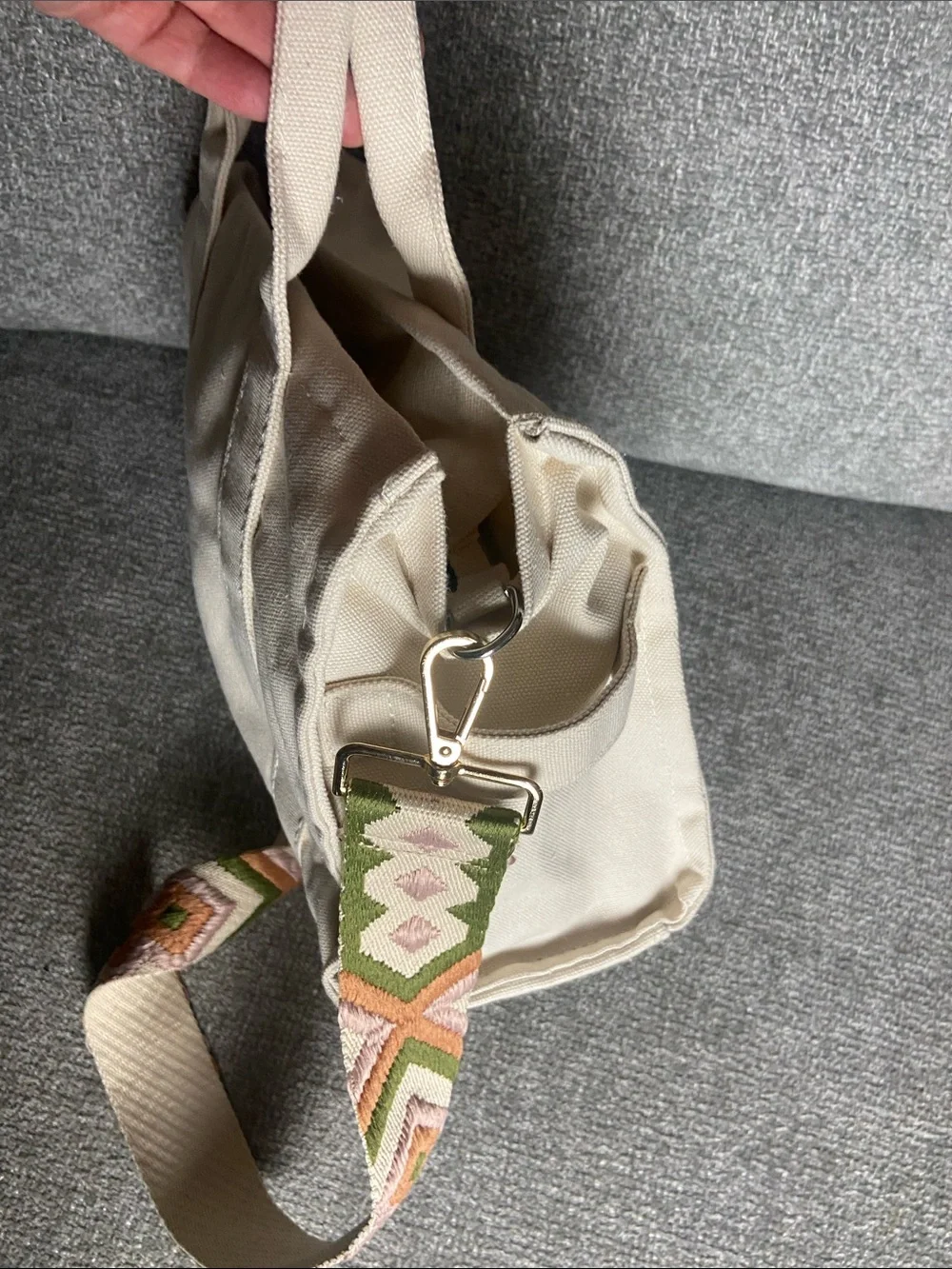 The Tote Bag canvas and embroidered strap